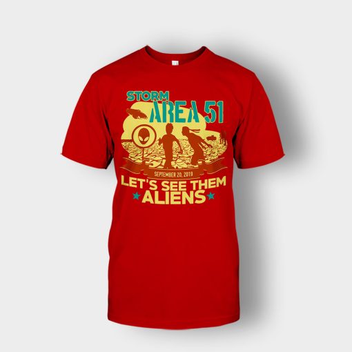 Storm-Area-51-Lets-see-them-Aliens-September-20-2019-Unisex-T-Shirt-Red