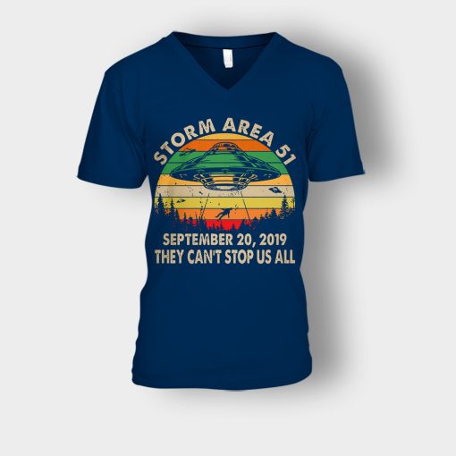 Storm-Area-51-September-20-2019-they-cant-stop-us-all-vintage-Unisex-V-Neck-T-Shirt-Navy