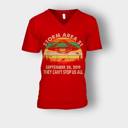 Storm-Area-51-September-20-2019-they-cant-stop-us-all-vintage-Unisex-V-Neck-T-Shirt-Red