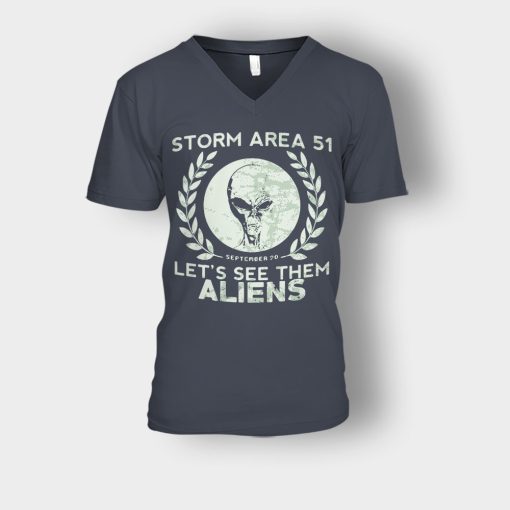 Storm-Area-51-September-20-Unisex-V-Neck-T-Shirt-Dark-Heather