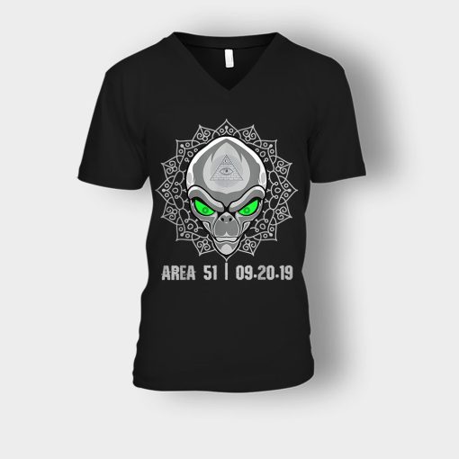 Storm-Area-51-T-See-Them-Alien-UFO-Cant-Stop-All-Of-Us-Unisex-V-Neck-T-Shirt-Black