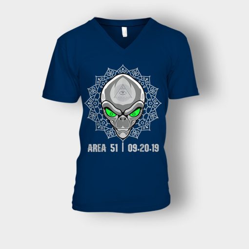 Storm-Area-51-T-See-Them-Alien-UFO-Cant-Stop-All-Of-Us-Unisex-V-Neck-T-Shirt-Navy