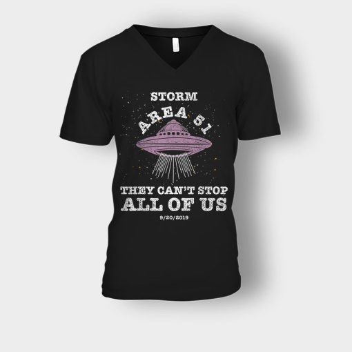 Storm-Area-51-They-Cant-Stop-All-Of-Us-9-20-2019-Unisex-V-Neck-T-Shirt-Black
