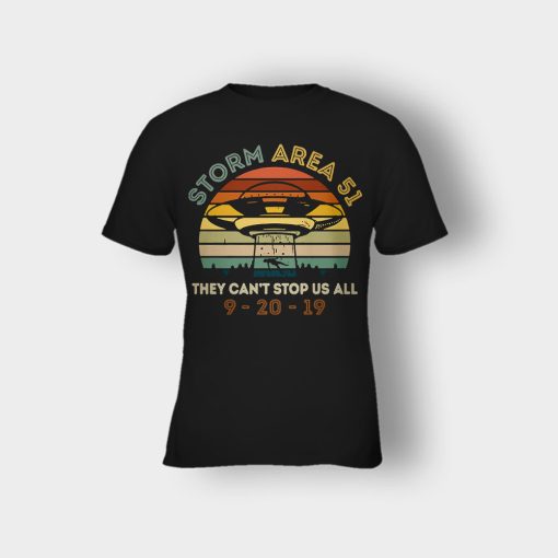 Storm-Area-51-They-cant-stop-us-all-UFO-vintage-Kids-T-Shirt-Black