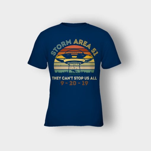 Storm-Area-51-They-cant-stop-us-all-UFO-vintage-Kids-T-Shirt-Navy