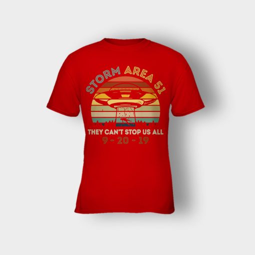 Storm-Area-51-They-cant-stop-us-all-UFO-vintage-Kids-T-Shirt-Red