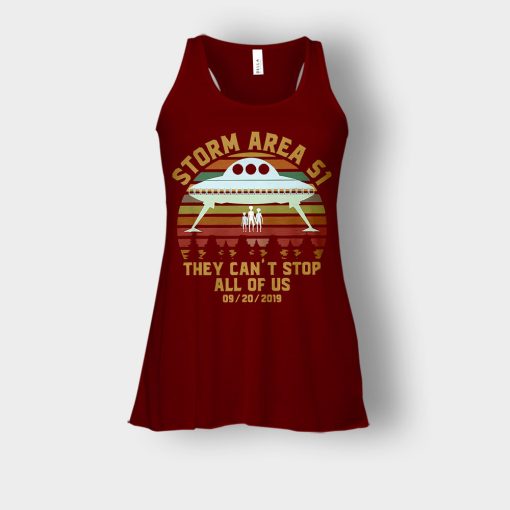 Storm-Area-51-they-cant-stop-all-of-us-September-retro-Bella-Womens-Flowy-Tank-Maroon