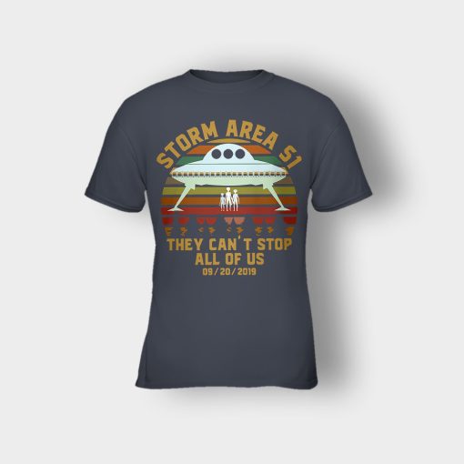 Storm-Area-51-they-cant-stop-all-of-us-September-retro-Kids-T-Shirt-Dark-Heather