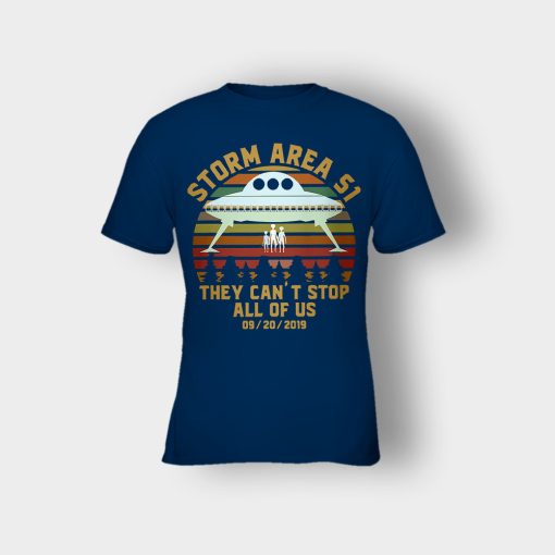 Storm-Area-51-they-cant-stop-all-of-us-September-retro-Kids-T-Shirt-Navy