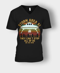 Storm-Area-51-they-cant-stop-all-of-us-September-retro-Unisex-V-Neck-T-Shirt-Black