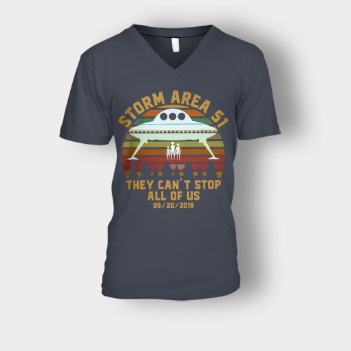 Storm-Area-51-they-cant-stop-all-of-us-September-retro-Unisex-V-Neck-T-Shirt-Dark-Heather