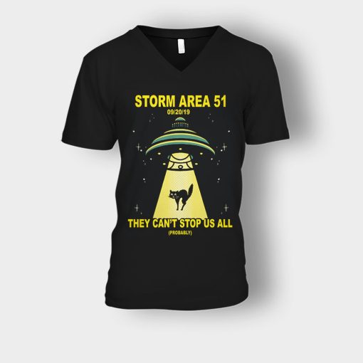 Storm-Area-51-they-cant-stop-us-09.20.2019-Unisex-V-Neck-T-Shirt-Black