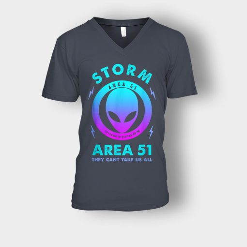 Storm-Area-51-they-cant-take-us-all-Unisex-V-Neck-T-Shirt-Dark-Heather