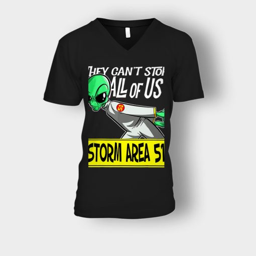 Storm-area-51-Camper-Unisex-V-Neck-T-Shirt-Black