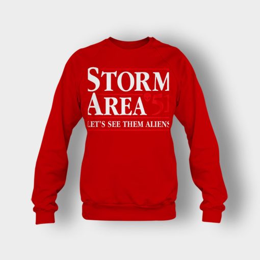 Storm-area-51-lets-see-them-aliens-Crewneck-Sweatshirt-Red