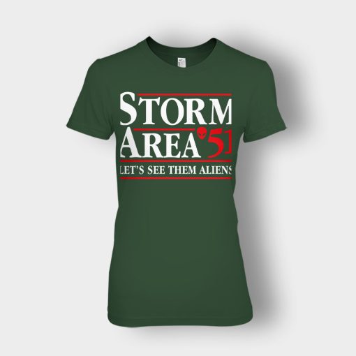 Storm-area-51-lets-see-them-aliens-Ladies-T-Shirt-Forest