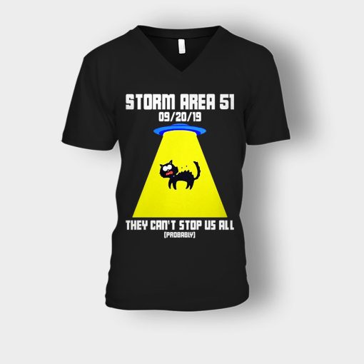 Storm-area-51-they-cant-stop-us-all-Unisex-V-Neck-T-Shirt-Black