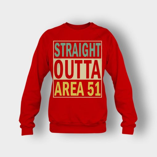 Straight-outta-area-51-Crewneck-Sweatshirt-Red