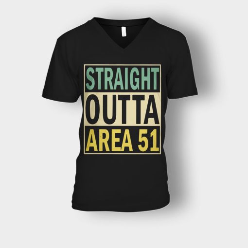 Straight-outta-area-51-Unisex-V-Neck-T-Shirt-Black
