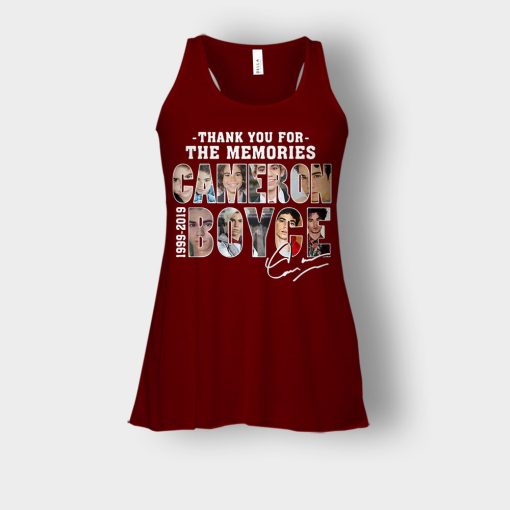 Thank-You-For-The-Memories-Cameron-Boyce-RIP-1999-2019-Signature-Bella-Womens-Flowy-Tank-Maroon