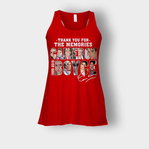 Thank-You-For-The-Memories-Cameron-Boyce-RIP-1999-2019-Signature-Bella-Womens-Flowy-Tank-Red