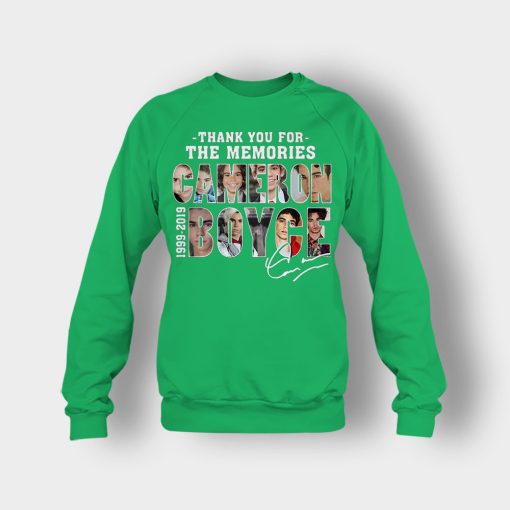 Thank-You-For-The-Memories-Cameron-Boyce-RIP-1999-2019-Signature-Crewneck-Sweatshirt-Irish-Green