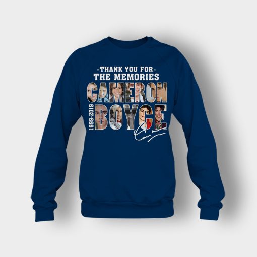 Thank-You-For-The-Memories-Cameron-Boyce-RIP-1999-2019-Signature-Crewneck-Sweatshirt-Navy