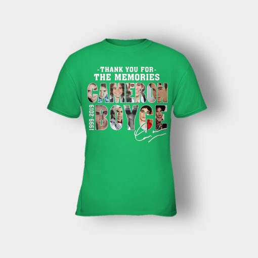 Thank-You-For-The-Memories-Cameron-Boyce-RIP-1999-2019-Signature-Kids-T-Shirt-Irish-Green