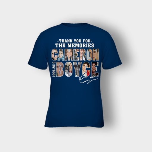 Thank-You-For-The-Memories-Cameron-Boyce-RIP-1999-2019-Signature-Kids-T-Shirt-Navy