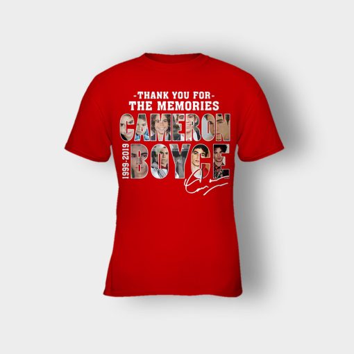 Thank-You-For-The-Memories-Cameron-Boyce-RIP-1999-2019-Signature-Kids-T-Shirt-Red