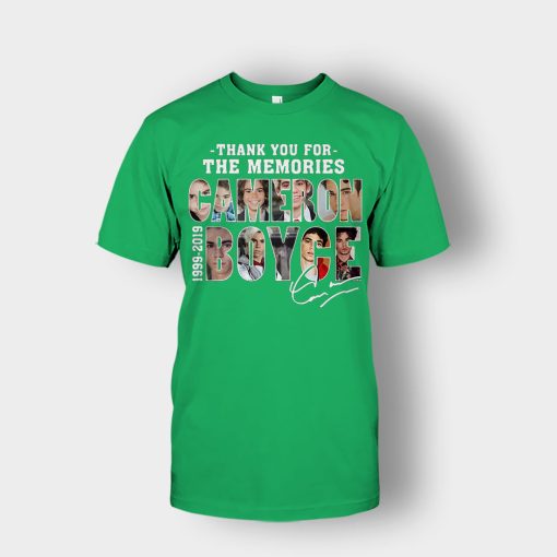 Thank-You-For-The-Memories-Cameron-Boyce-RIP-1999-2019-Signature-Unisex-T-Shirt-Irish-Green