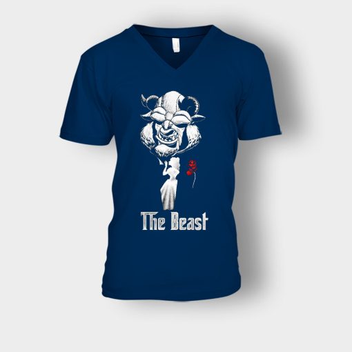 The-Beastfather-Disney-Beauty-And-The-Beast-Unisex-V-Neck-T-Shirt-Navy