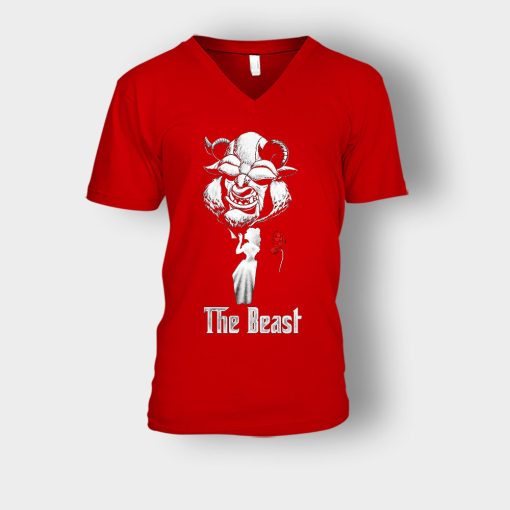 The-Beastfather-Disney-Beauty-And-The-Beast-Unisex-V-Neck-T-Shirt-Red