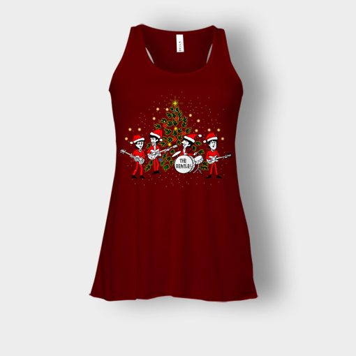 The-Beatles-Santa-Claus-Christmas-Bella-Womens-Flowy-Tank-Maroon