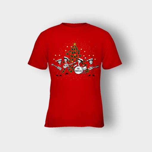 The-Beatles-Santa-Claus-Christmas-Kids-T-Shirt-Red