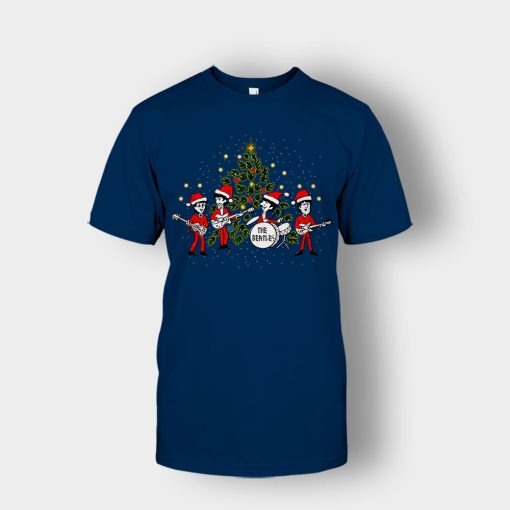 The-Beatles-Santa-Claus-Christmas-Unisex-T-Shirt-Navy