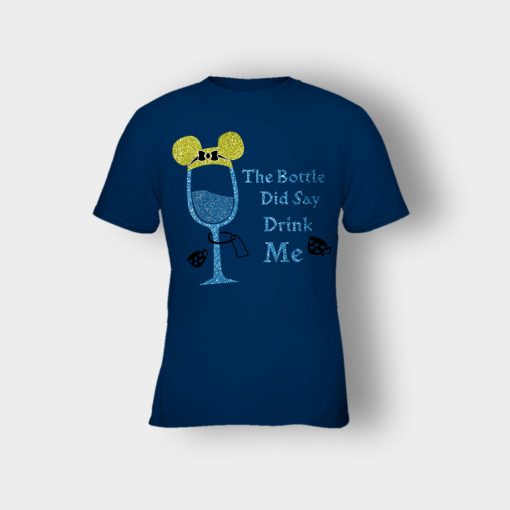 The-Bottle-Did-Say-Drink-Me-Disney-Alice-In-Wonderland-Kids-T-Shirt-Navy