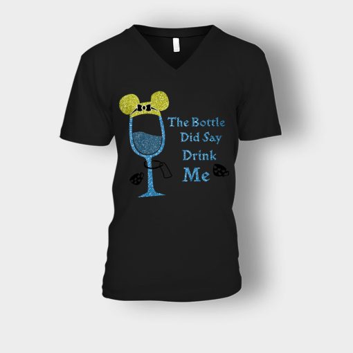 The-Bottle-Did-Say-Drink-Me-Disney-Alice-In-Wonderland-Unisex-V-Neck-T-Shirt-Black