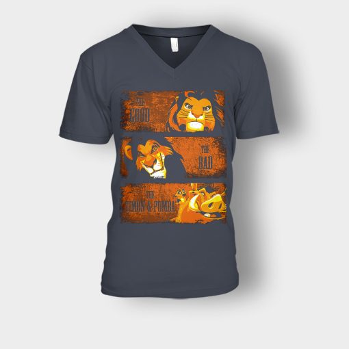 The-Good-The-Bad-And-Friends-The-Lion-King-Disney-Inspired-Unisex-V-Neck-T-Shirt-Dark-Heather