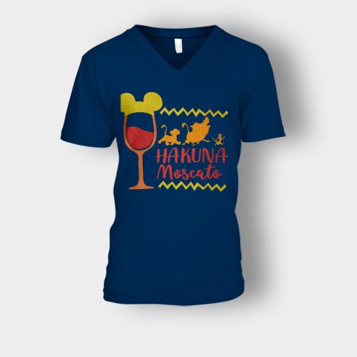 The-Lion-King-Hakuna-Moscato-Disney-Inspired-Unisex-V-Neck-T-Shirt-Navy