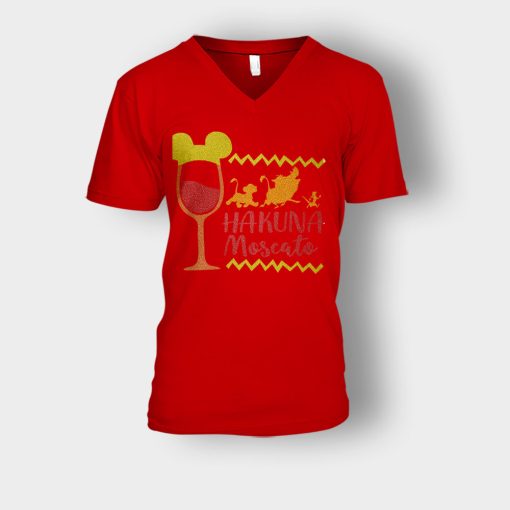 The-Lion-King-Hakuna-Moscato-Disney-Inspired-Unisex-V-Neck-T-Shirt-Red