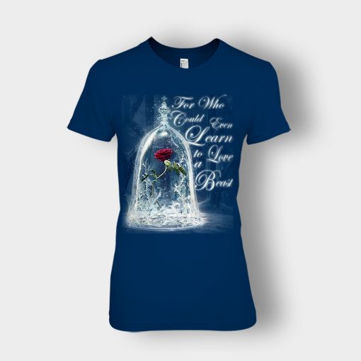 The-Rose-Disney-Beauty-And-The-Beast-Ladies-T-Shirt-Navy