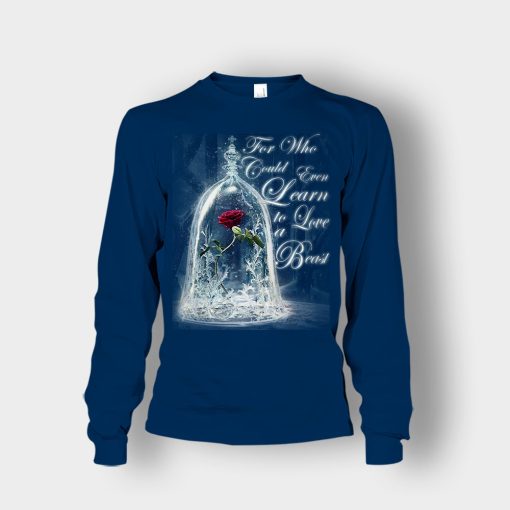 The-Rose-Disney-Beauty-And-The-Beast-Unisex-Long-Sleeve-Navy