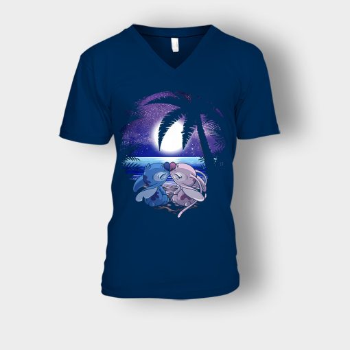 The-Starry-Night-Disney-Lilo-And-Stitch-Unisex-V-Neck-T-Shirt-Navy