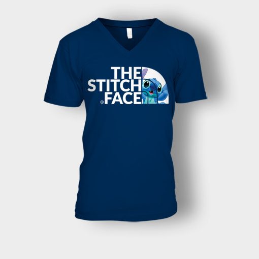 The-Stitch-Face-Disney-Lilo-And-Stitch-Unisex-V-Neck-T-Shirt-Navy