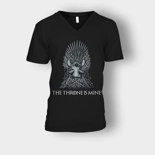 The-Throne-Is-Mine-Disney-Lilo-And-Stitch-Unisex-V-Neck-T-Shirt-Black