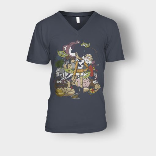 The-Toy-Maker-Disney-Toy-Story-Unisex-V-Neck-T-Shirt-Dark-Heather