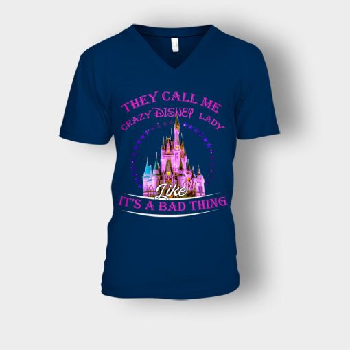 They-Call-Me-Crazy-Disney-Lady-Unisex-V-Neck-T-Shirt-Navy