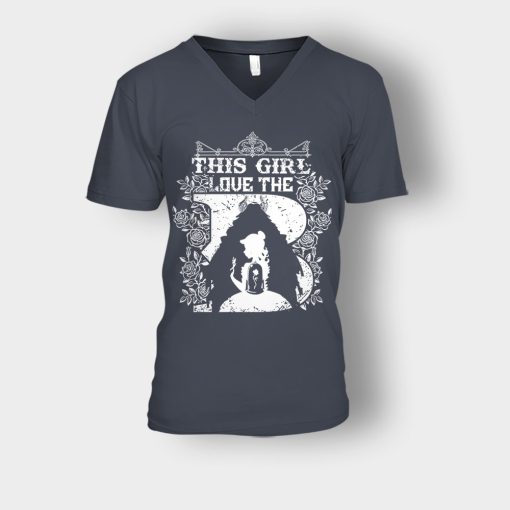 This-Girl-Love-The-Beast-Disney-Beauty-And-The-Beast-Unisex-V-Neck-T-Shirt-Dark-Heather