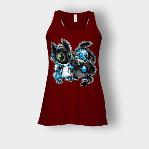 Toothless-And-Disney-Lilo-And-Stitch-Bella-Womens-Flowy-Tank-Maroon